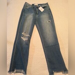 VERVET BY FLYING MONKEY Ripped Blue Flare Jeans NEW